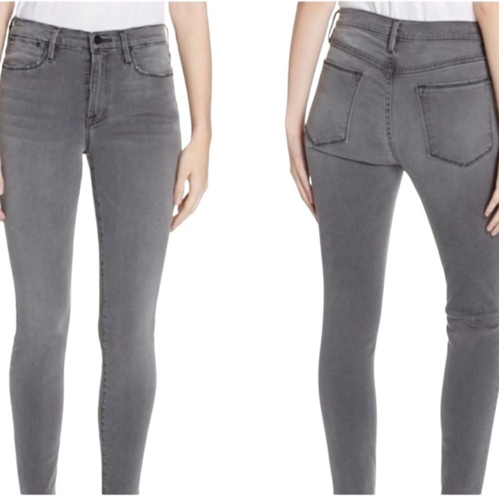 Frame Le High Skinny Size 26 Med Wash Smithson  Gray, (9.5”) Rise Style #LHSK208